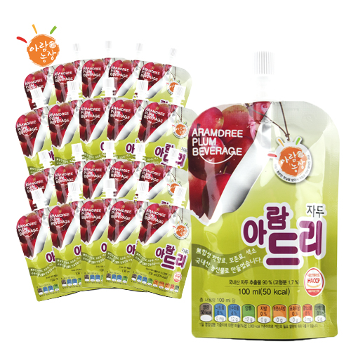 아람농장 온라인공식몰 아람드리 자두음료 100ml x 20팩, 20개, 자두 추천해요