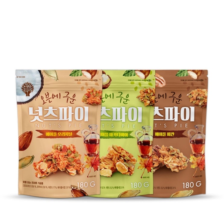 잇츠리얼넛츠 메이플 코코넛 넛츠파이 3종 묶음세트(총 3봉 540g) 추천해요 잇츠리얼넛츠 메이플 코코넛 넛츠파이 3종 묶음세트(총 3봉 540g) 추천해요