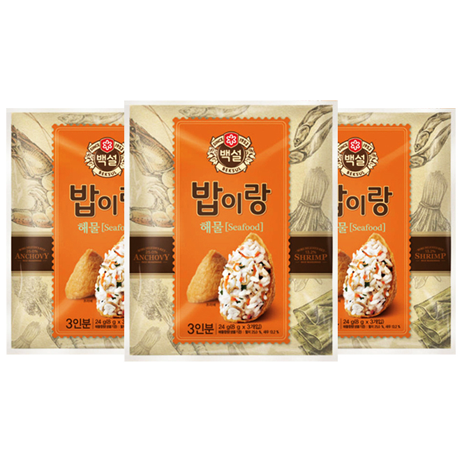  (로켓배송)백설 밥이랑 해물, 24g, 3개입 x 3개 추천해요