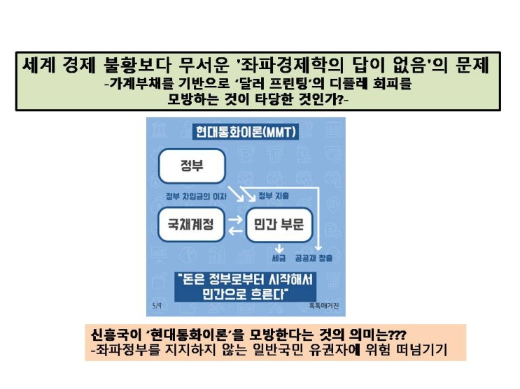 세계 경제 불황보다 무서운 '좌파경제학의 답이 없음'의 문제-가계....