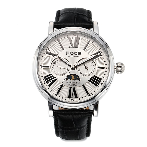 포체 문페이즈 남성 가죽 42mm 패션 시계 FM1707L-WH / FOCE 추천해요 포체 문페이즈 남성 가죽 42mm 패션 시계 FM1707L-WH / FOCE 추천해요
