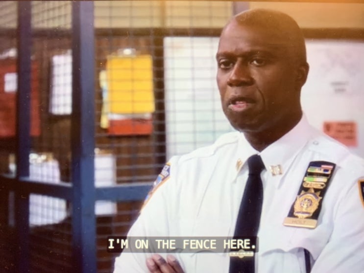   on the fence (중립적인)