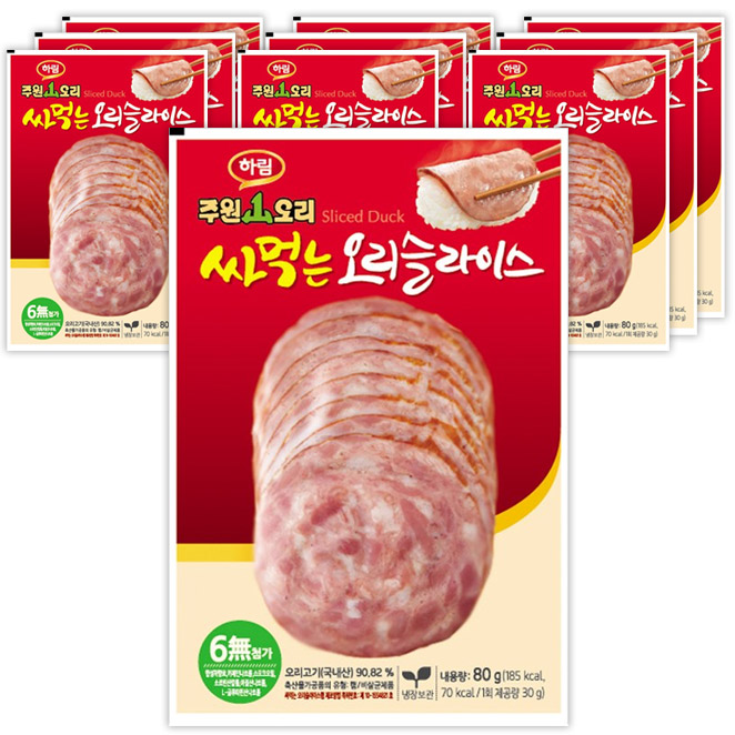 주원산오리 싸먹는 오리슬라이스, 80g, 10팩 추천해요