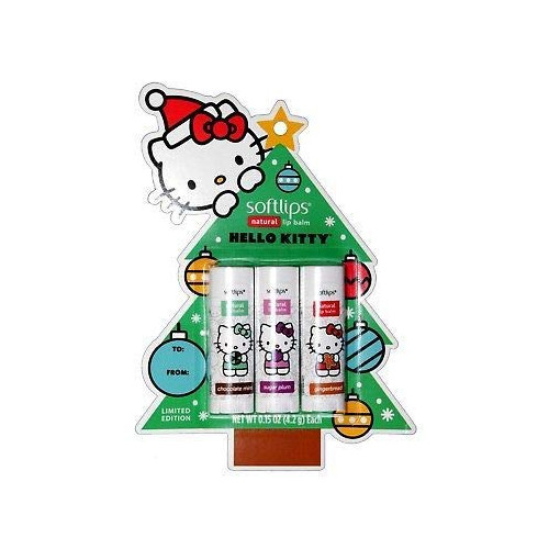 립밥 Softlips Limited Edition Hello Kitty Holiday Natural Lip Balm - Chocolate Mint Gingerbread Sugar Plum 0.15 oz / 4.2 g, 본문참고, 본문참고 추천해요
