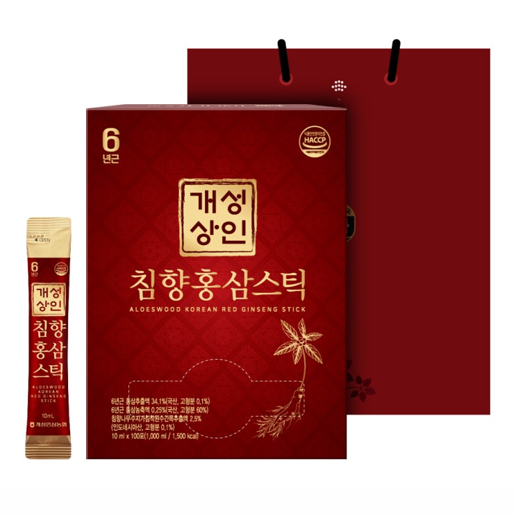 (로켓배송)개성상인 침향홍삼스틱 100개입 + 쇼핑백, 1000ml, 1세트 추천해요