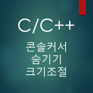  [C/C++] 콘솔창에서 커서숨기기, 크기조절하기
