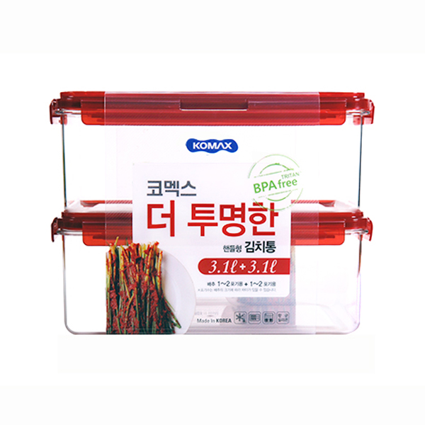 코멕스 더 투명한 핸들형 김치통, 2개, 3.1L 가격정보