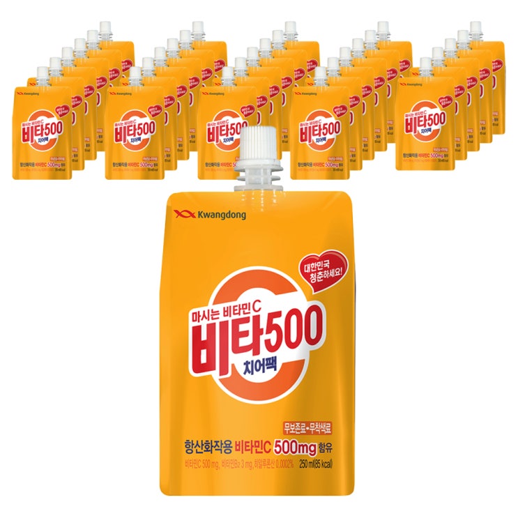 (로켓배송)광동 비타500 치어팩 마시는 비타민C, 250ml, 30개 추천해요