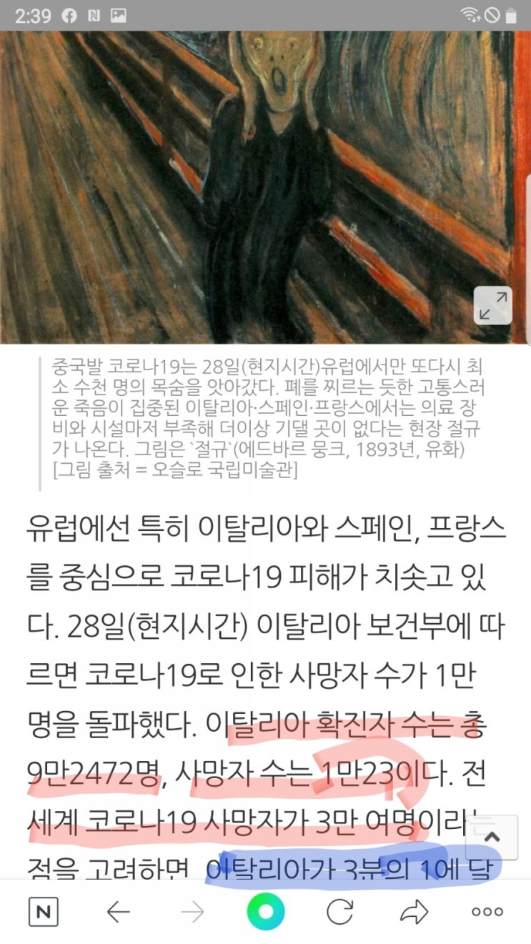 이탈리아사망자 만명이상ᆢ세계사망자의1/3