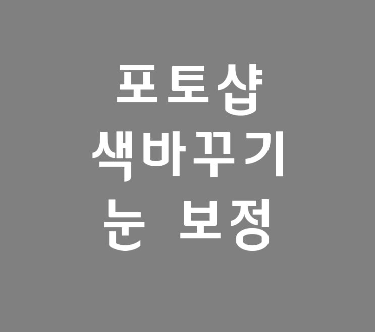 포토샵 색바꾸기 눈 보정 포토샵 색바꾸기 눈 보정