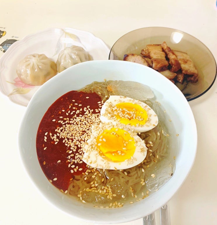  쿠캣냉면,만두c[쿠캣반비냉,쿠캣매콤육즙갈비만두&달콤육즙갈비만두]