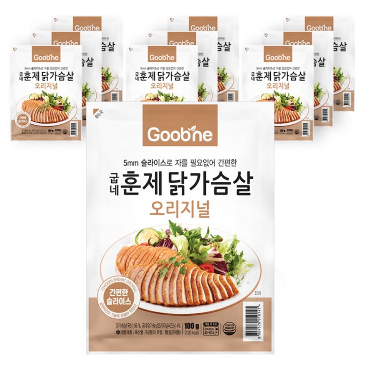 굽네 훈제 닭가슴살 오리지널, 100g, 10팩 추천해요 굽네 훈제 닭가슴살 오리지널, 100g, 10팩 추천해요