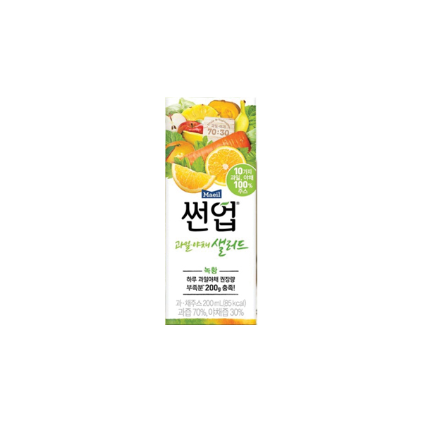 매일유업 썬업 과일야채샐러드 혼합쥬스 녹황, 200ml, 48팩 추천해요