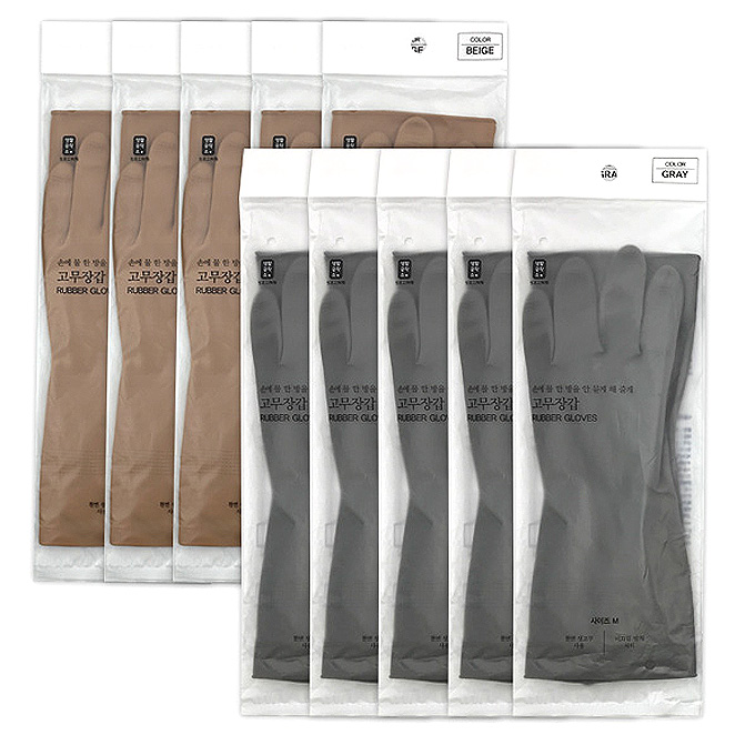  (로켓배송)생활공작소 라텍스 고무장갑 M 그레이 5p + 베이지5p, 1세트 추천해요