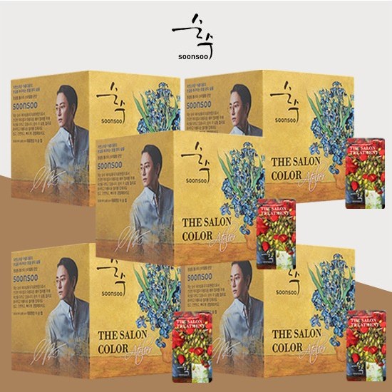  순수 더 살롱 컬러 아뜰리에 와인브라운 5박스 염색약, 단품, 단품