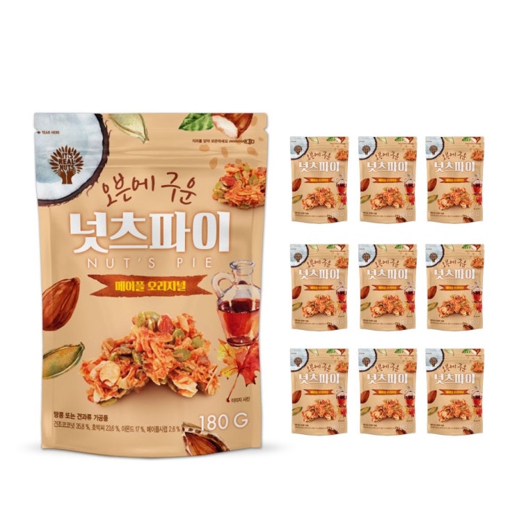 잇츠리얼넛츠 메이플 코코넛 넛츠파이 오리지날 180g, 10봉 추천해요 잇츠리얼넛츠 메이플 코코넛 넛츠파이 오리지날 180g, 10봉 추천해요