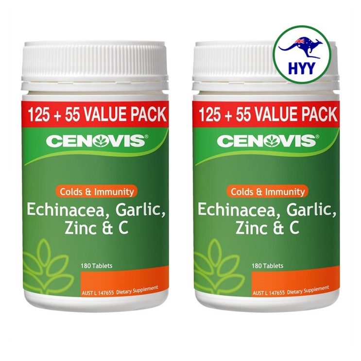 &lt;최저가&gt;[HYY 호주산 직배송] Cenovis 세노비스 에키나시아 갈릭 징크 & C 180정 Echinacea Garlic Zinc & C Value Pack 180 2병, 1개 꿀정보예요~