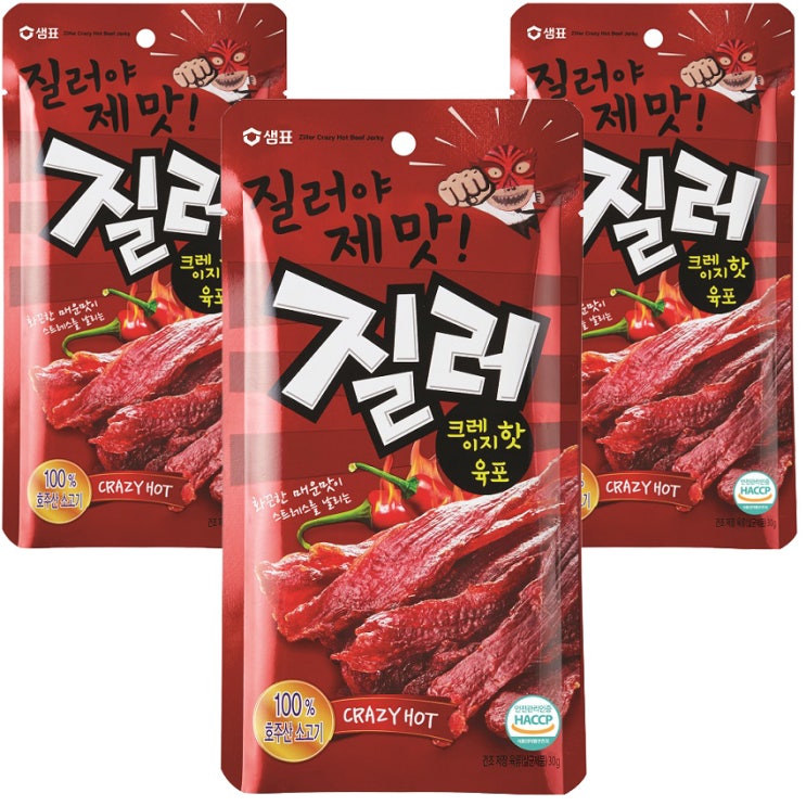 (로켓배송)샘표 질러 크레이지핫 육포, 30g, 3개 추천해요 (로켓배송)샘표 질러 크레이지핫 육포, 30g, 3개 추천해요