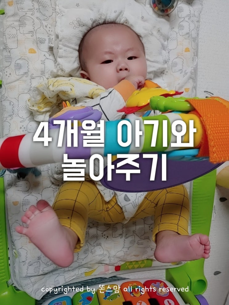 4개월 아기 놀이  맥시멀리스트의 아기 장난감 모음