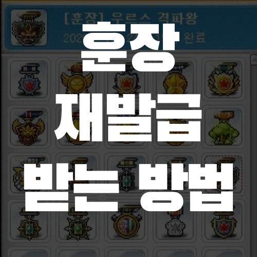  메이플 훈장 재발급 받는 방법