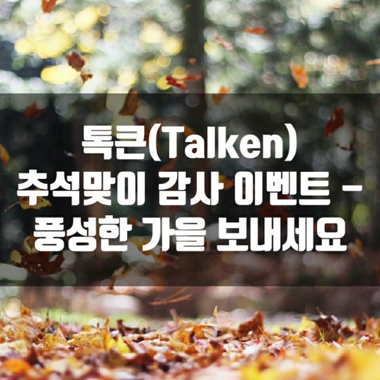  톡큰(Talken) 추석맞이 감사 이벤트 - 풍성한 가을 보내세요