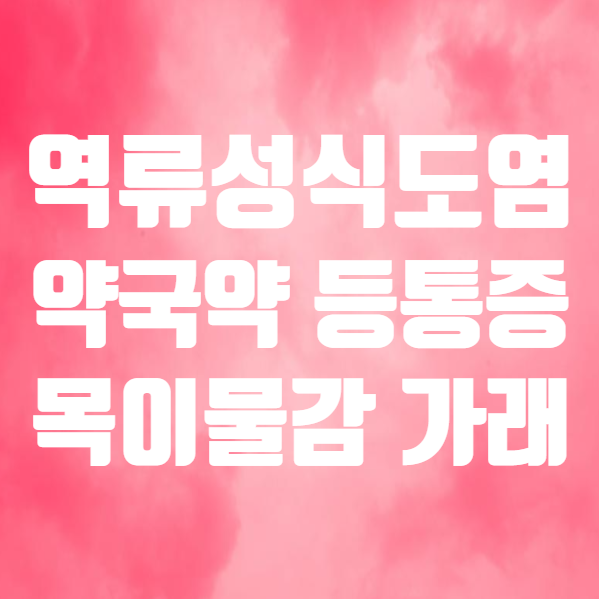  역류성식도염 약국약 등통증 목이물감 기침 가래 가슴통증 치료기간 간단하게 정리