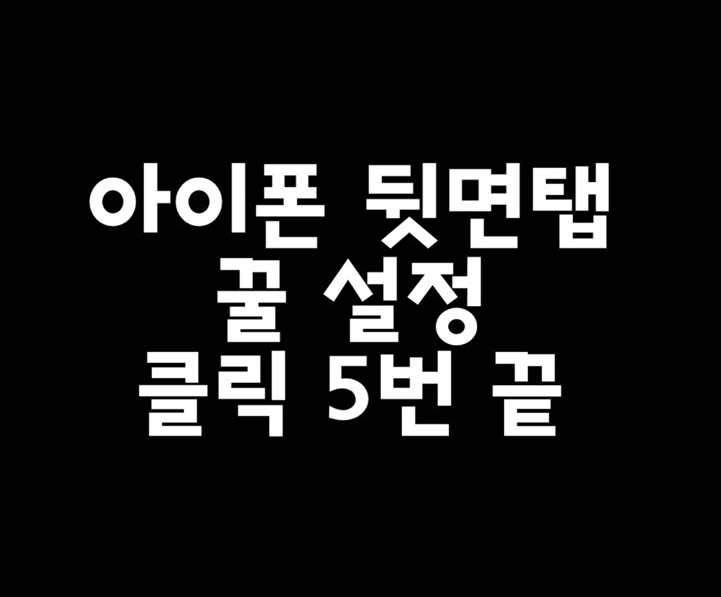  아이폰 뒷면탭 캡쳐 터치 5번 컷 외 유용한 설정