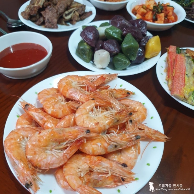  깐시웅네 추석상차림_ 엄마표 LA갈비, 새우 소금 구이