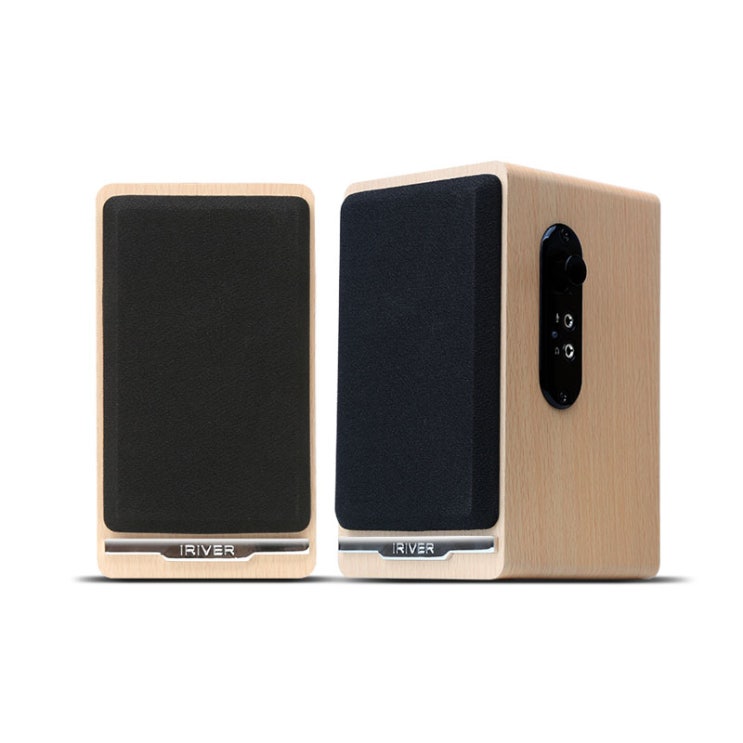  아이리버 2채널 프리미엄 스피커 WOOD BLOCK, IR-S50, 베이지