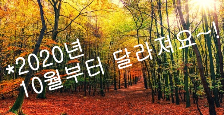  2020. 10월부터 달라지는 정책~