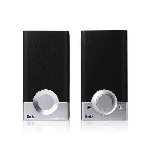  브리츠 2채널 미니 북쉘프 스피커, BR-1000A CUVE BLACK 2, 실버 + 블랙
