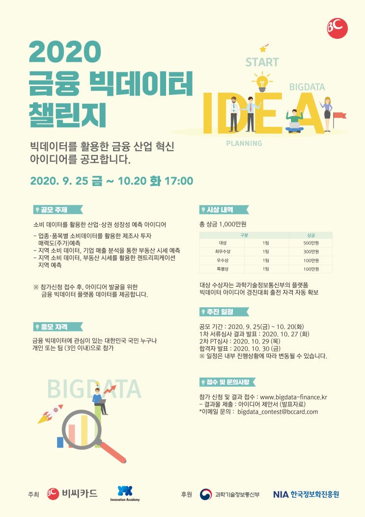 BC 카드 2020 금융 빅데이터 챌린지 (~10/20)