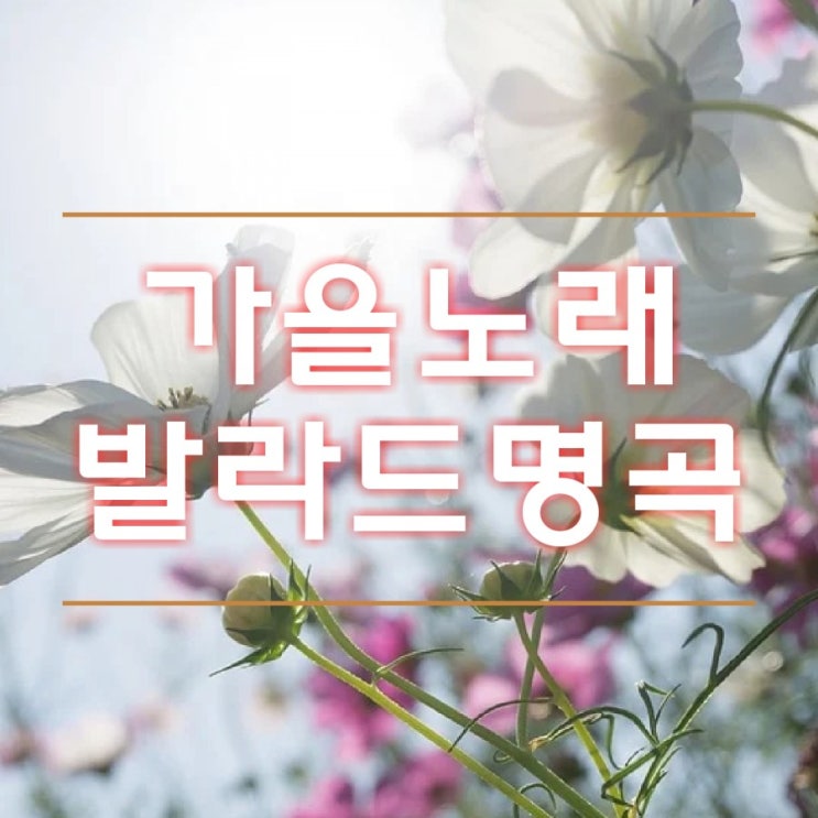  발라드 명곡 모음 가을 감성 돋는 노래 10곡 추천해드려요