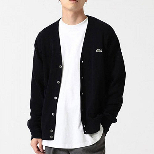 LACOSTE × BEAMS / Bespoke wool cardigan 별주 울 가디건 라코스테 NOIR 가격 후기