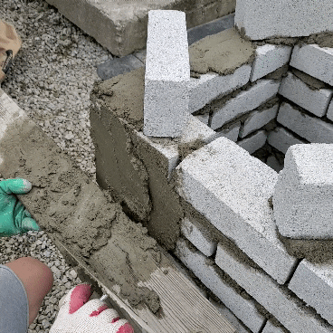 시멘트벽돌 아궁이 만들기