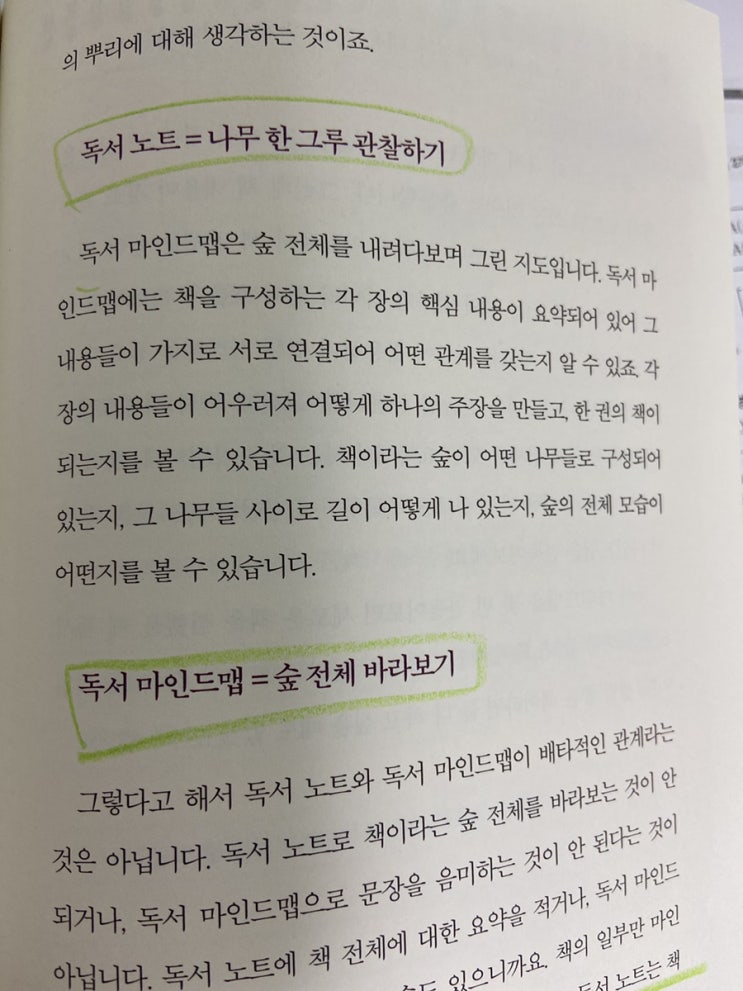  마인드맵과 독서노트 차이