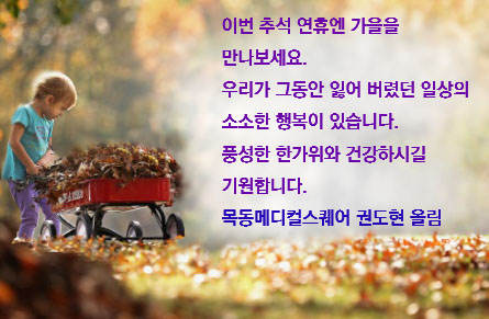  추석 연휴 잘 보내고 계신가요?