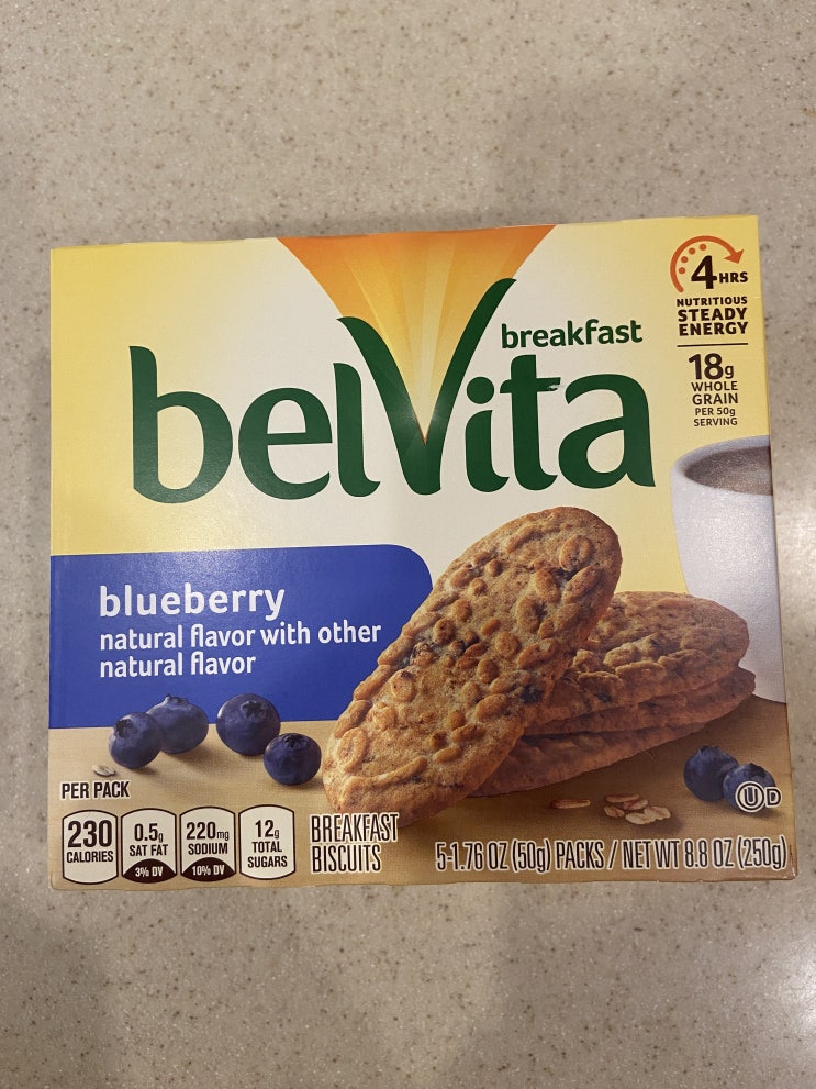 간단 아침식사용 벨비타 블루베리 비스킷