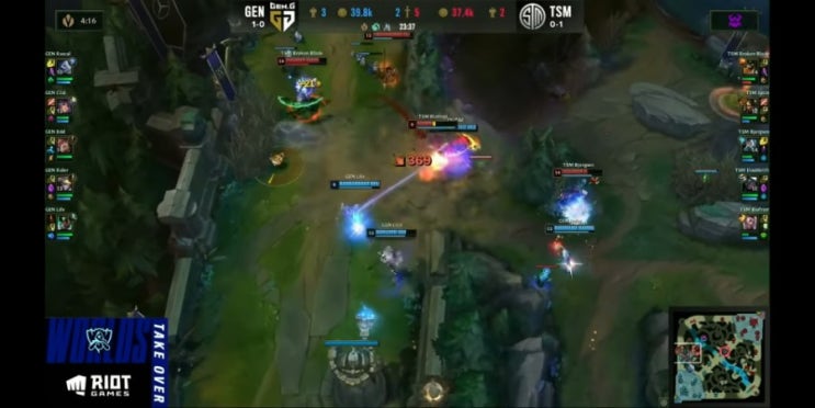 롤드컵 젠지 vs TSM, 한타한번으로 뒤집네?