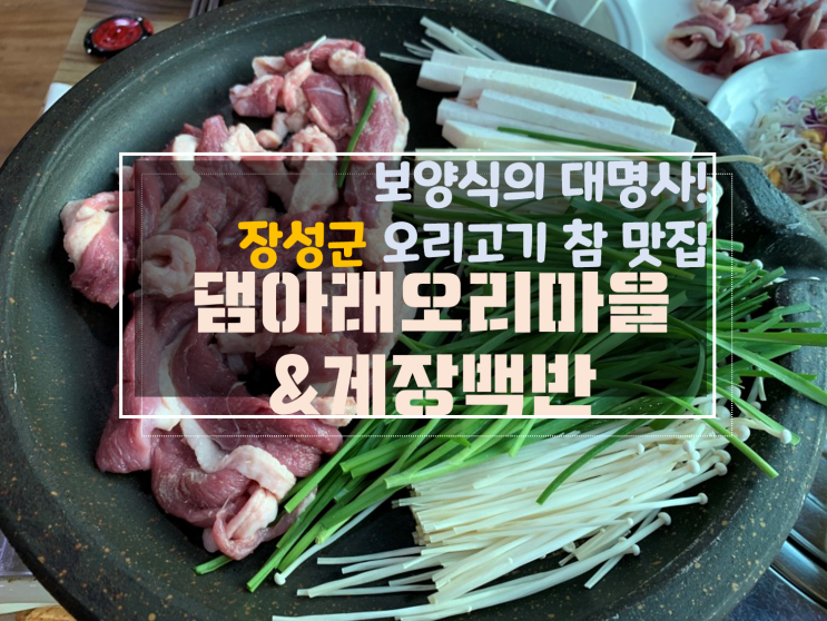 [장성데이트/광주근교장성맛집] 쫄깃한 식감의 장성오리 보양식의 대명사, 댐아래오리마을&게장백반