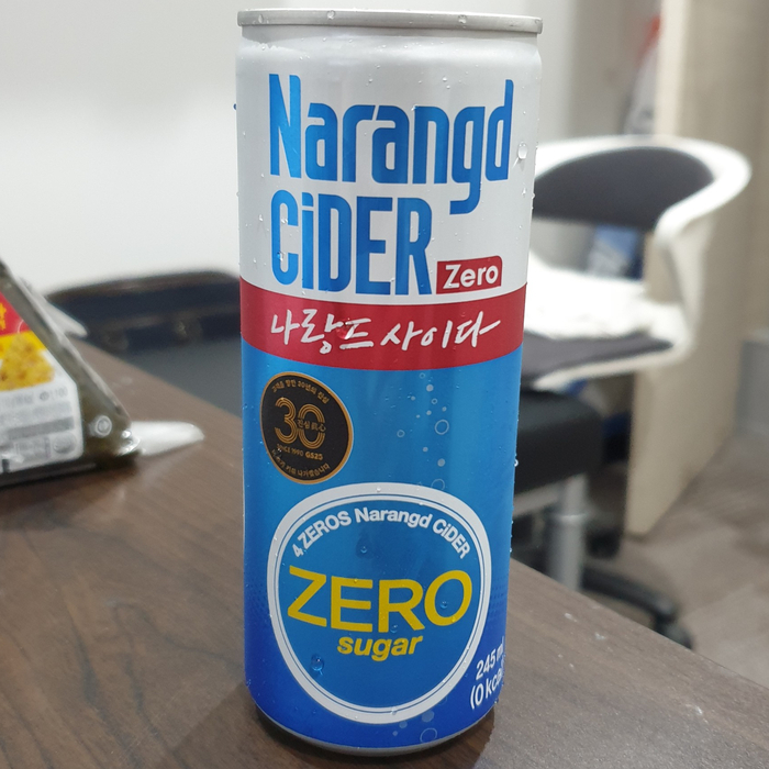  동아오츠카 제로 슈거 나랑드사이다 (narangd cider) 245ml 칼로리(열량) 및 영양성분 정보, 맛 후기 (다이어트에 좋을 것 같은 음료수)