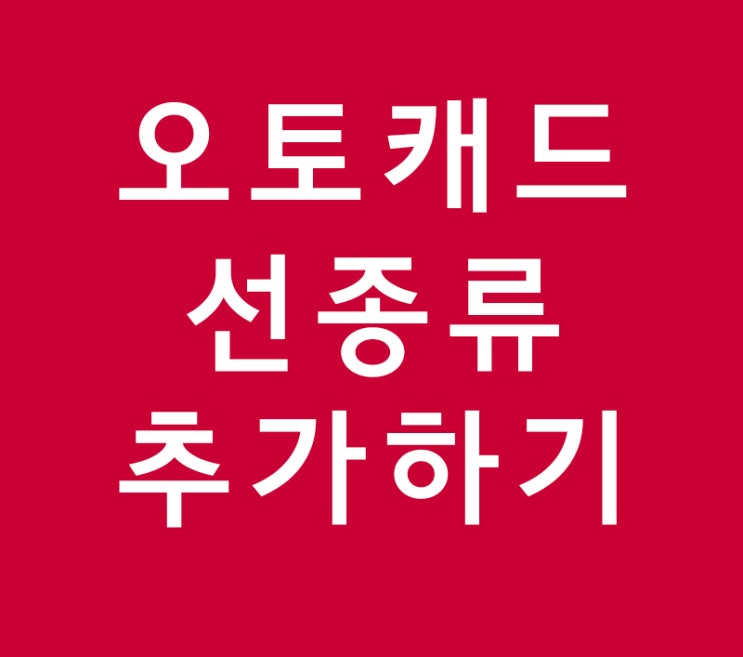 오토캐드 선종류 추가하기 오토캐드 선종류 추가하기