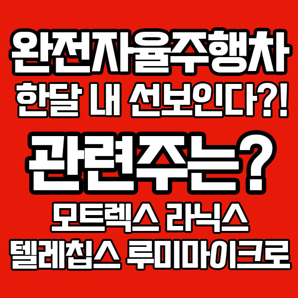  테슬라, 일론 머스크 한달 내 완전자율 주행차 선보인다?! 관련주 특징주를 알아보자!