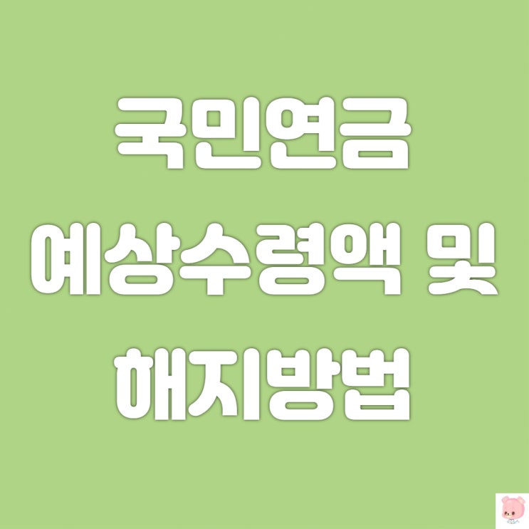  국민연금 납부액 조회(국민연금예상수령액, 국민연금수령나이,국민연금해지)