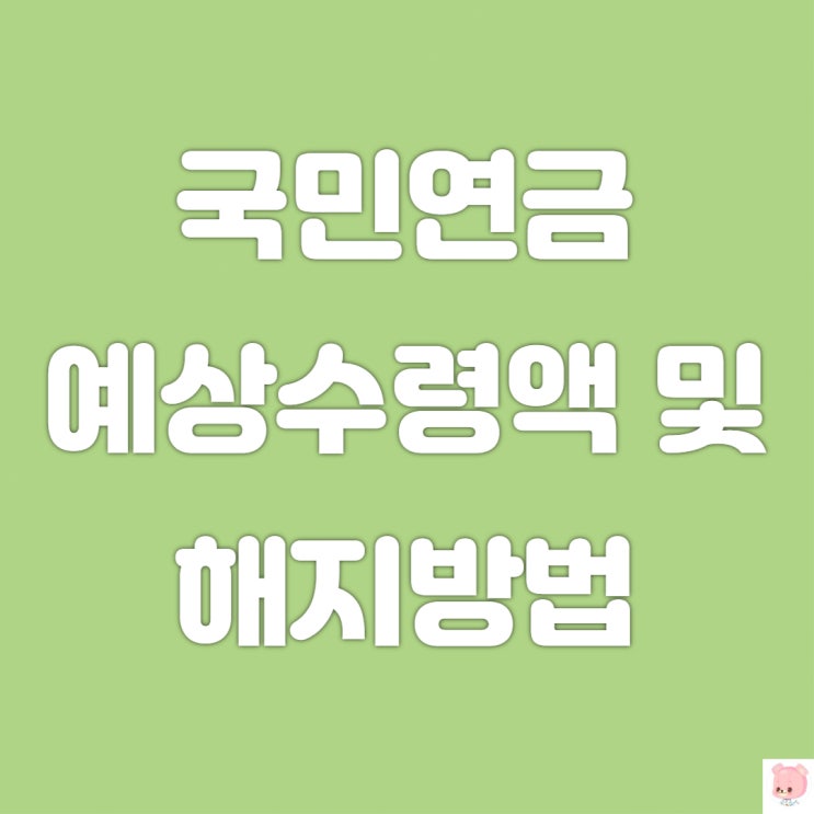 국민연금 납부액 조회(국민연금예상수령액, 국민연금수령나이,국민연금해지)