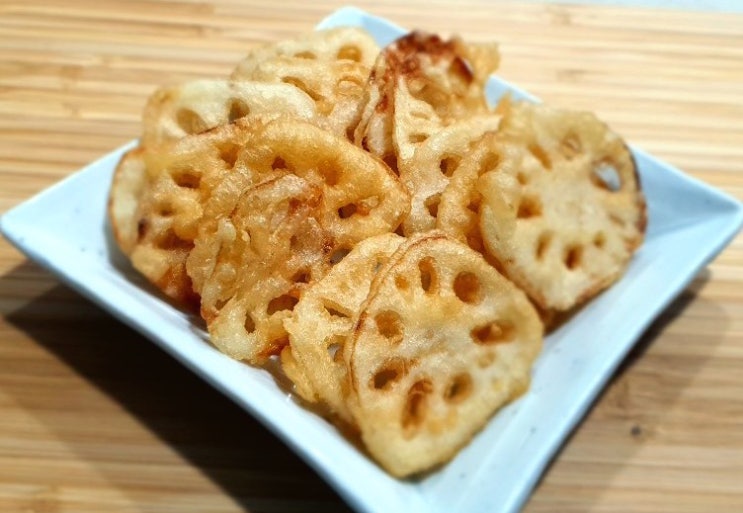  얇고 바삭한 연근(lotus root) 칩 연근 튀김 만드는 방법 바삭한 ASMR 들어보세요