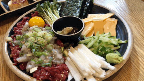  신중동역술집 육낙전에서 육회탕탕이! 술이 술술술~~