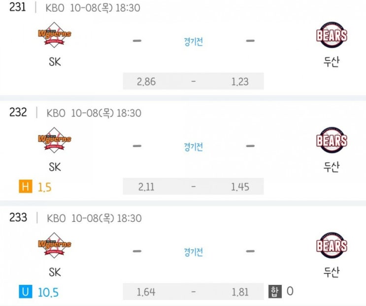 2020.10.08 KBO 프로야구 SK 두산 | KIA기아 한화 | 키움 NC