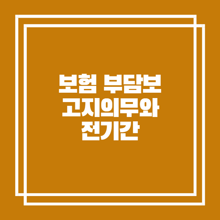  보험 부담보 고지의무와 전기간에 대해서