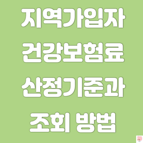  지역가입자 건강보험료 산정기준과 조회 방법